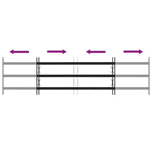 Прозоречна решетка Черно 174 х 45 см Прахово боядисана стомана