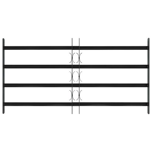 Прозоречна решетка Черно 115 x 60 см Прахово боядисана стомана