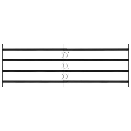 Прозоречна решетка Черно 175 x 60 см Прахово боядисана стомана