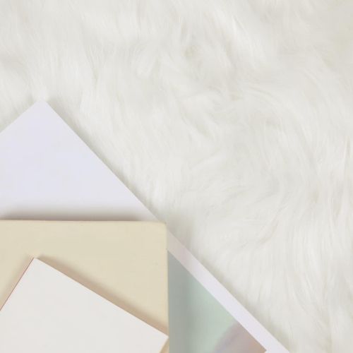 Изкуствен овчи килим Tafalla Бяло Ø 160 cm Полиестер