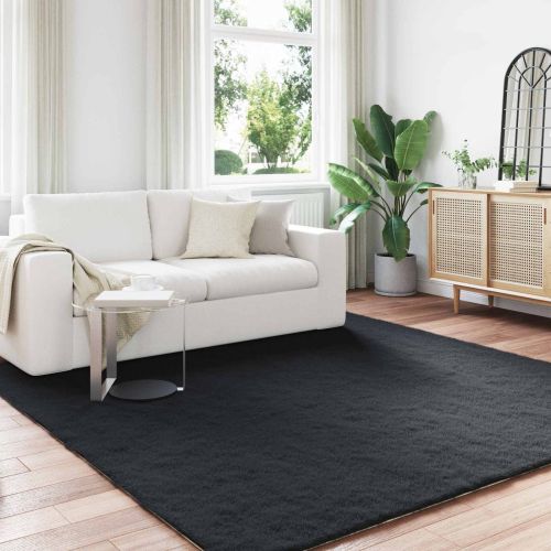 Килим с изкуствена заешка козина Olite Черно 240 x 240 cm