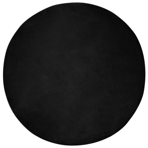 Килим с изкуствена заешка козина Olite Черно Ø 120 см Полиестер