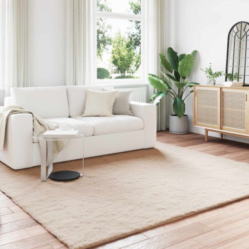 Килим с изкуствена заешка козина Olite Таупе 240 x 240 cm