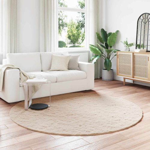 Килим с изкуствена заешка козина Olite Таупе Ø 160 см Полиестер