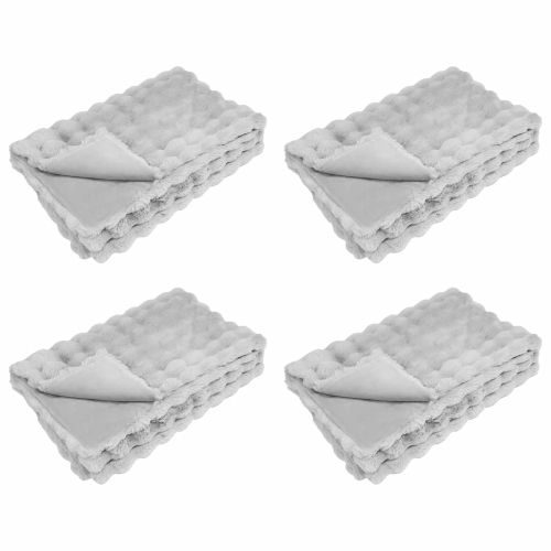 Пухено одеяло от зайче 4 pcs Сив 130 x 150 cm Полиестер