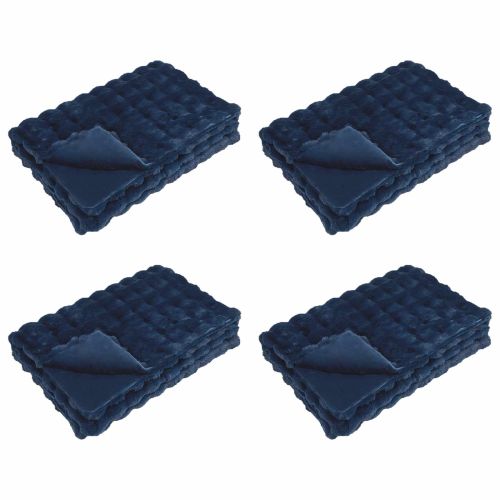 Пухено одеяло от зайче 4 pcs Морско синьо 130 x 150 cm