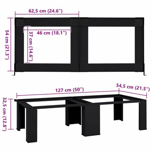 Педестал за пералня 2 pcs Черно 64 x 55 x 32.5 см Стомана