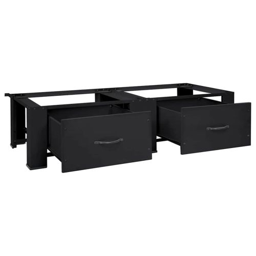 Педестал за пералня 2 pcs Черно 64 x 55 x 32.5 см Стомана