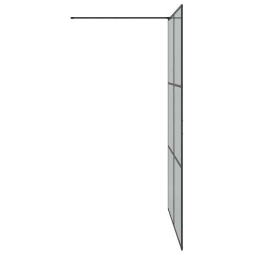 Стена на душ с вход Черно 140 x 195 cm закалено стъкло