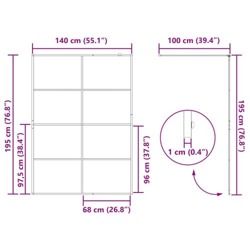 Стена на душ с вход Черно 140 x 195 cm закалено стъкло