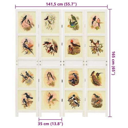 Ромdivider панел Бяло 212 x 165 см МДФ