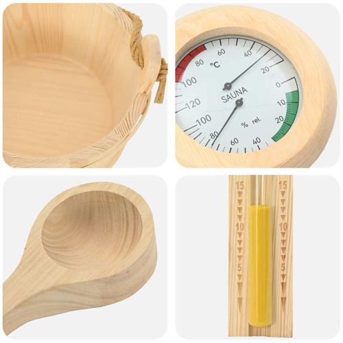 Комплект за сауна аксесоари 4 pcs Кафяво