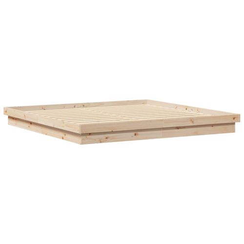 Рамка за легло Естествен 200 x 200 cm Солидно борово дърво