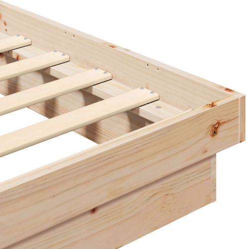 Рамка за легло Естествен 200 x 200 cm Солидно борово дърво