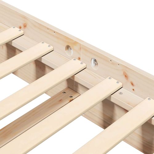 Рамка за легло Естествен 200 x 200 cm Солидно борово дърво