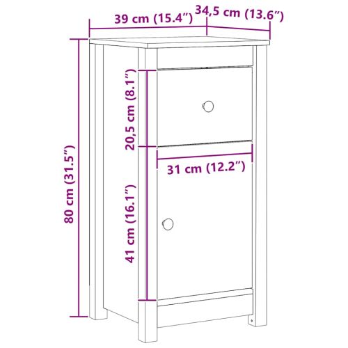 Служебен шкаф Кафяво с восъчно покритие 39 x 34,5 x 80 см