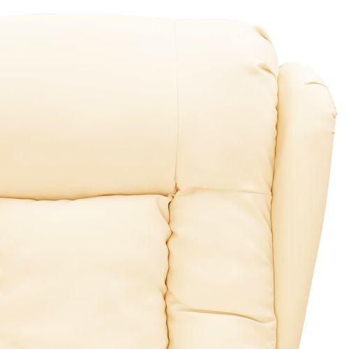 Изправящ стол, кремав, изкуствена кожа