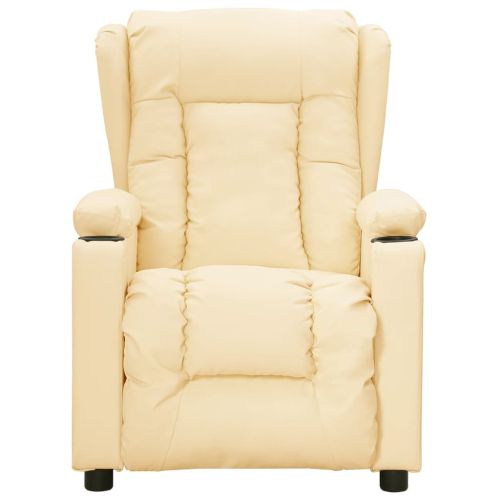 Електрически наклоняем стол, кремав, изкуствена кожа