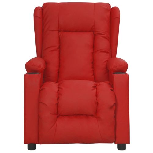 Електрически наклоняем стол, виненочервен, изкуствена кожа