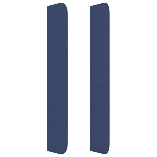 Горна табла за легло с уши, синя, 183x16x118/128 см, плат