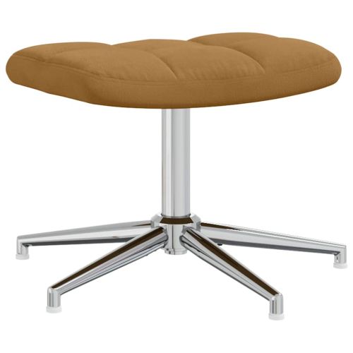 Стол за релакс с табуретка, кафяв, кадифе