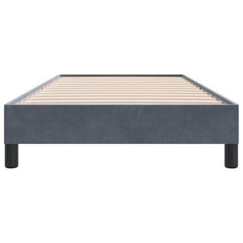 Box Spring Легло без матрак Тъмно сиво 100x210 cm Кадифе