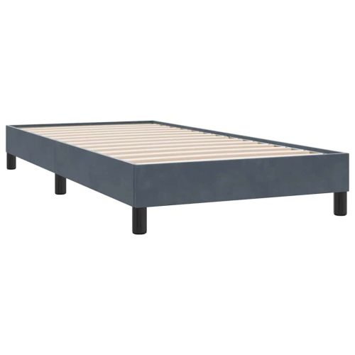 Box Spring Легло без матрак Тъмно сиво 100x210 cm Кадифе