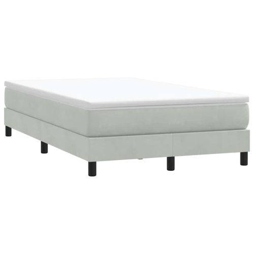 Box Spring легло без матрак Светло сиво 120x210 cm кадифе