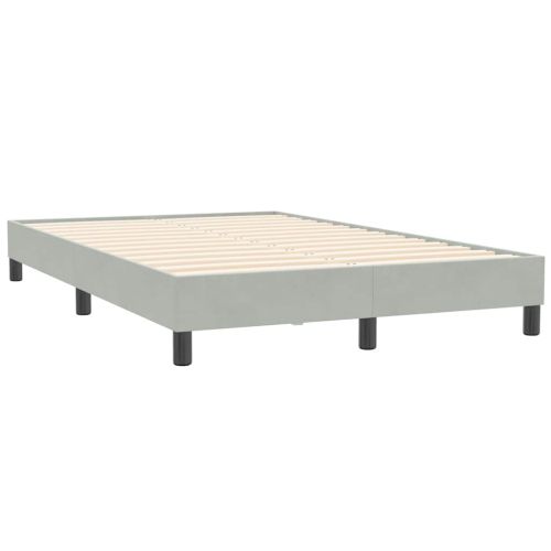 Box Spring легло без матрак Светло сиво 120x210 cm кадифе