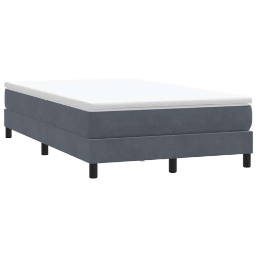 Box Spring легло без матрак Тъмно сиво 120x210 cm Кадифе