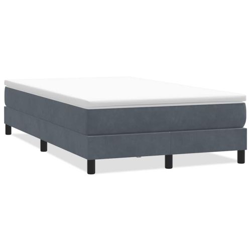 Box Spring легло без матрак Тъмно сиво 120x210 cm Кадифе