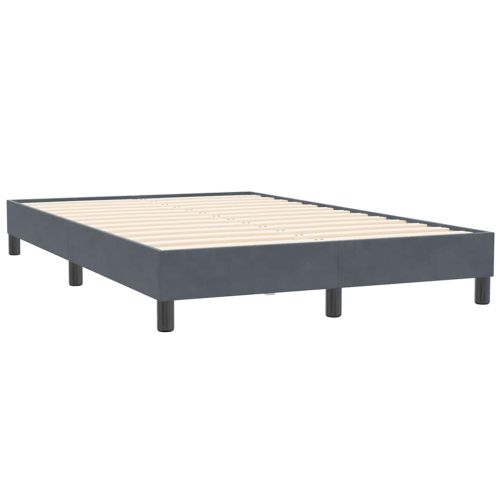 Box Spring легло без матрак Тъмно сиво 120x210 cm Кадифе