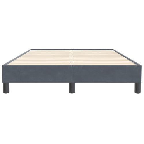 Box Spring легло без матрак Тъмно сиво 120x210 cm Кадифе
