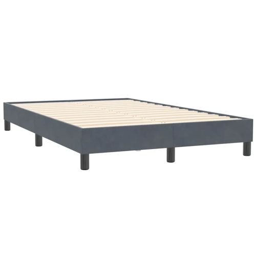 Box Spring легло без матрак Тъмно сиво 120x210 cm Кадифе