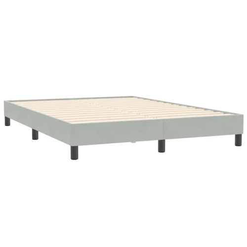 Box Spring легло без матрак Светло сиво 140x210 cm кадифе