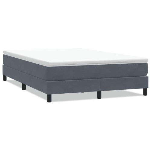 Box Spring легло без матрак Тъмно сиво 140x210 cm Кадифе