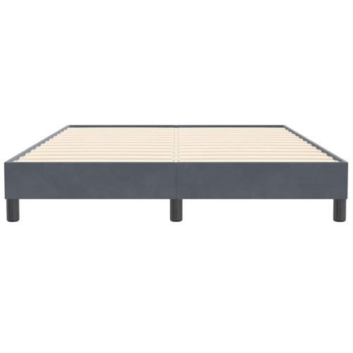 Box Spring легло без матрак Тъмно сиво 140x210 cm Кадифе