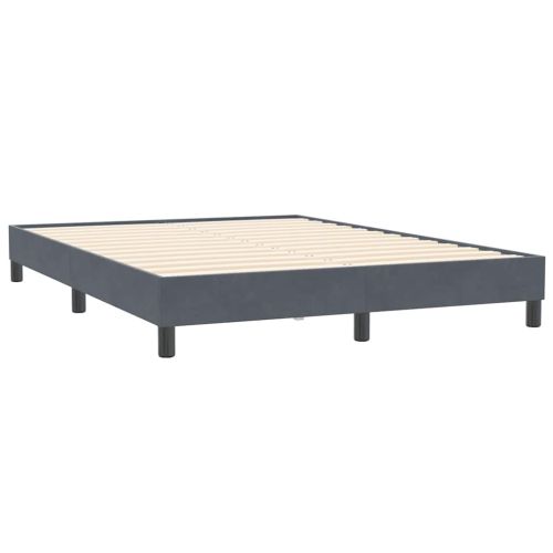 Box Spring легло без матрак Тъмно сиво 140x210 cm Кадифе