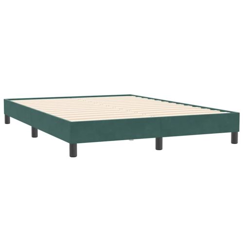 Box Spring Легло без матрак Тъмнозелено 140x210 cm Кадифе
