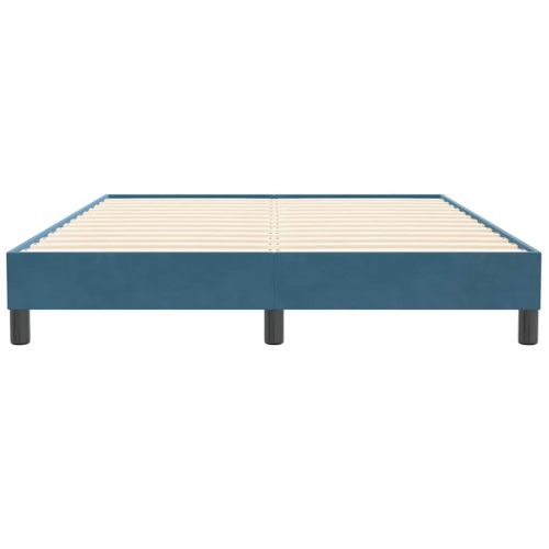 Box Spring легло без матрак Тъмно синьо 140x210 cm кадифе