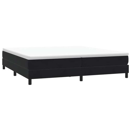 Box Spring Легло без матрак Черно 200x210 cm Кадифе
