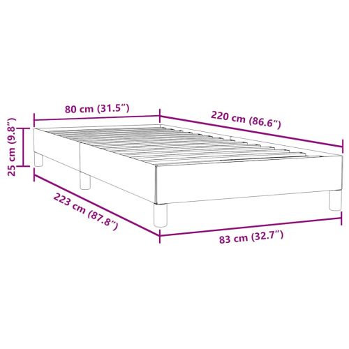 Box Spring Легло без матрак Тъмно сиво 80x220 cm Кадифе