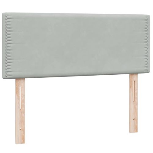 Боксспринг легло с матрак, светлосиво, 120x210 cm, кадифе