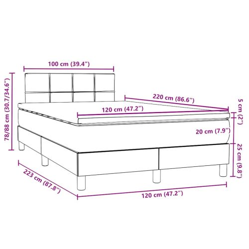Боксспринг легло с матрак, тъмнозелено, 120x220 cm, кадифе