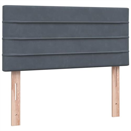 Боксспринг легло с матрак, тъмносиво, 100x210 см, кадифе