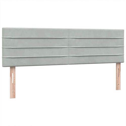 Боксспринг легло с матрак, светлосиво, 160x220 см, кадифе