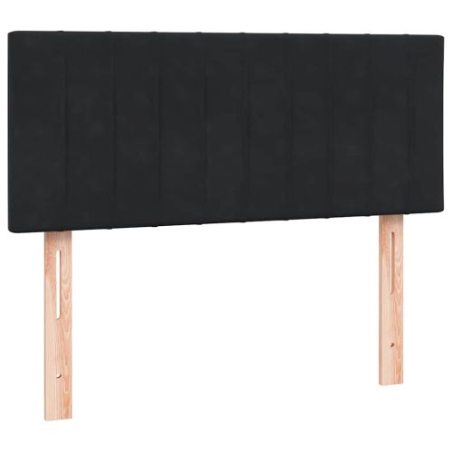 Боксспринг легло с матрак и LED, черно, 120x210 см, кадифе