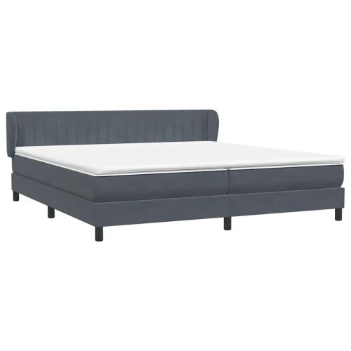 Box Spring легло с матраци Тъмно сиво 200x210 cm Кадифе