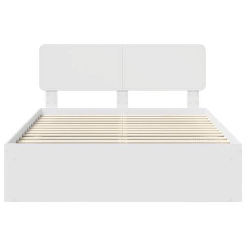 Рамка за легло с таблото Бяло 160 x 200 cm Солидно борово дърво
