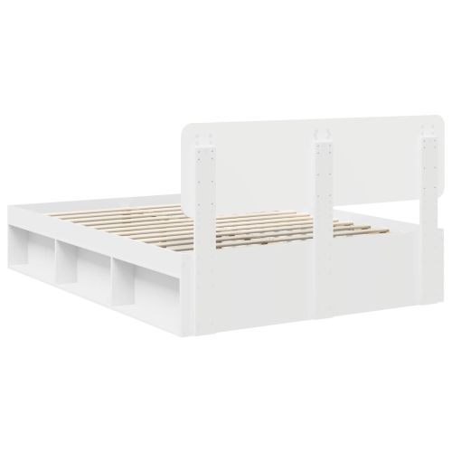 Рамка за легло с таблото Бяло 160 x 200 cm Солидно борово дърво